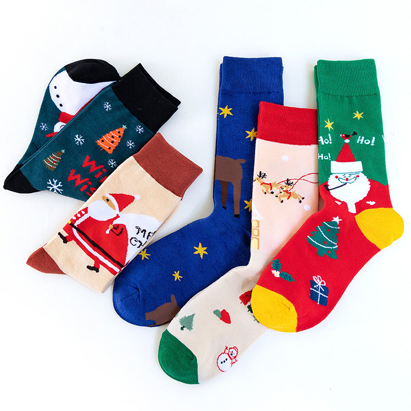 Santa Snowman Chaussettes en coton cartoon