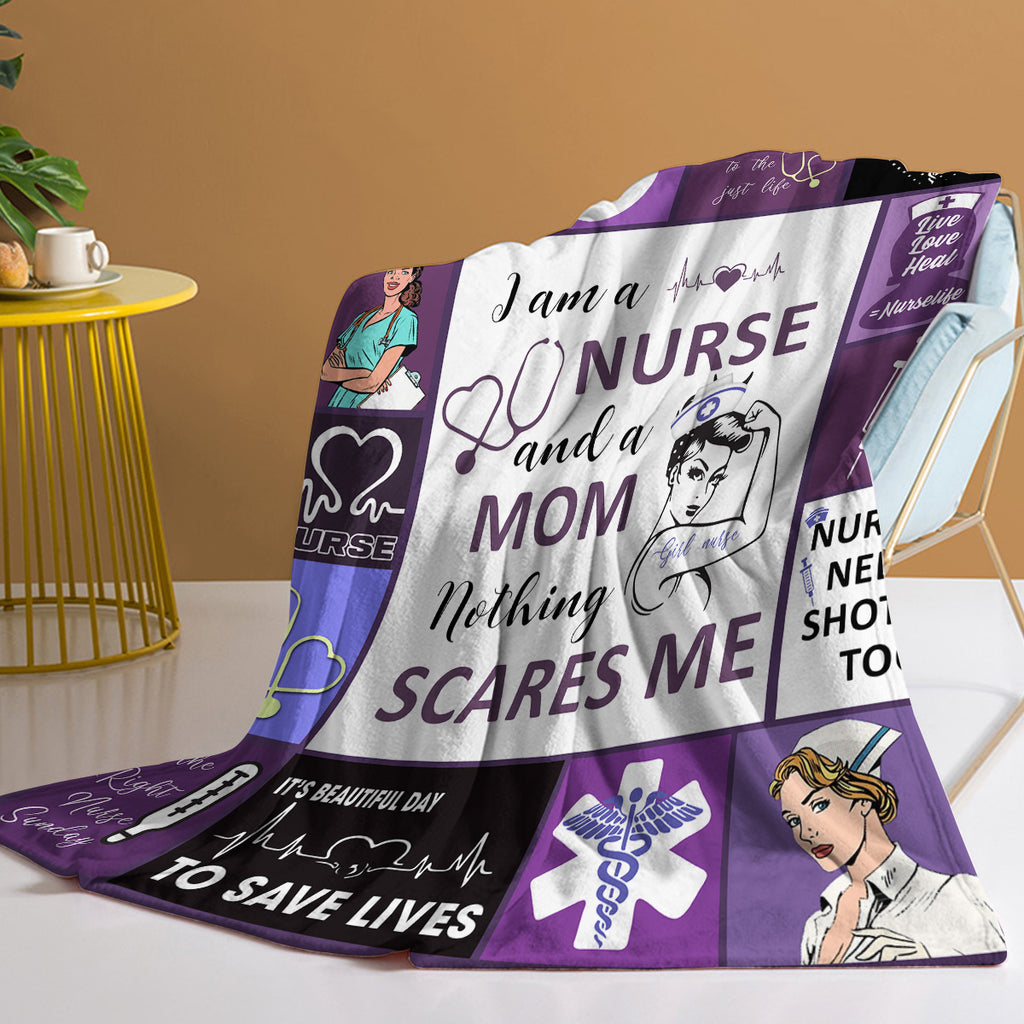 Infirmière Maman Lancer Couverture Rien ne me fait peur Couverture Flanelle Pour les femmes Funny Fleece Couverture