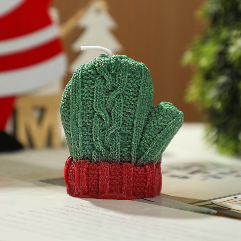 Décorations de Noël Gants en laine Mini en forme de bougies parfumées Cadeaux souvenir