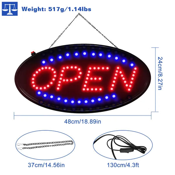 Ultra lumineux LED Neon ouvert enseigne magasin d'éclairage normal enseigne d'affaires animée motion