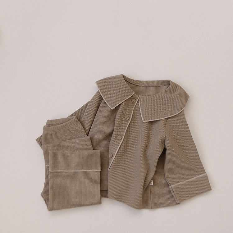 Autumn Baby Waffle Cardigan Set