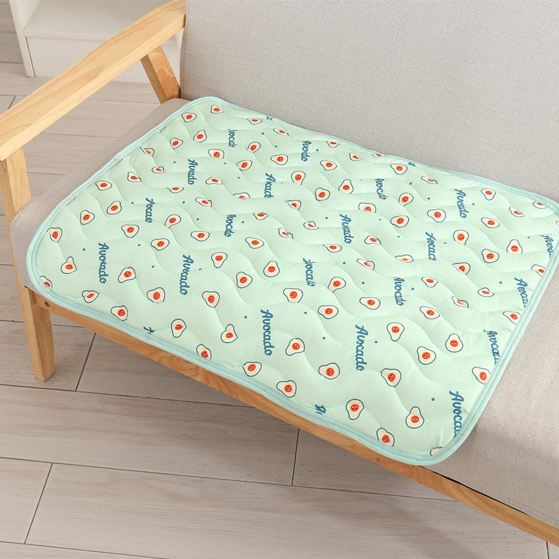 Tapis auto-refroidissant pour chiens et chats Pad de refroidissement pliable d'été avec impression de fruits lavable