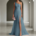 Robe de fête à une épaule fashionnable longue soirée