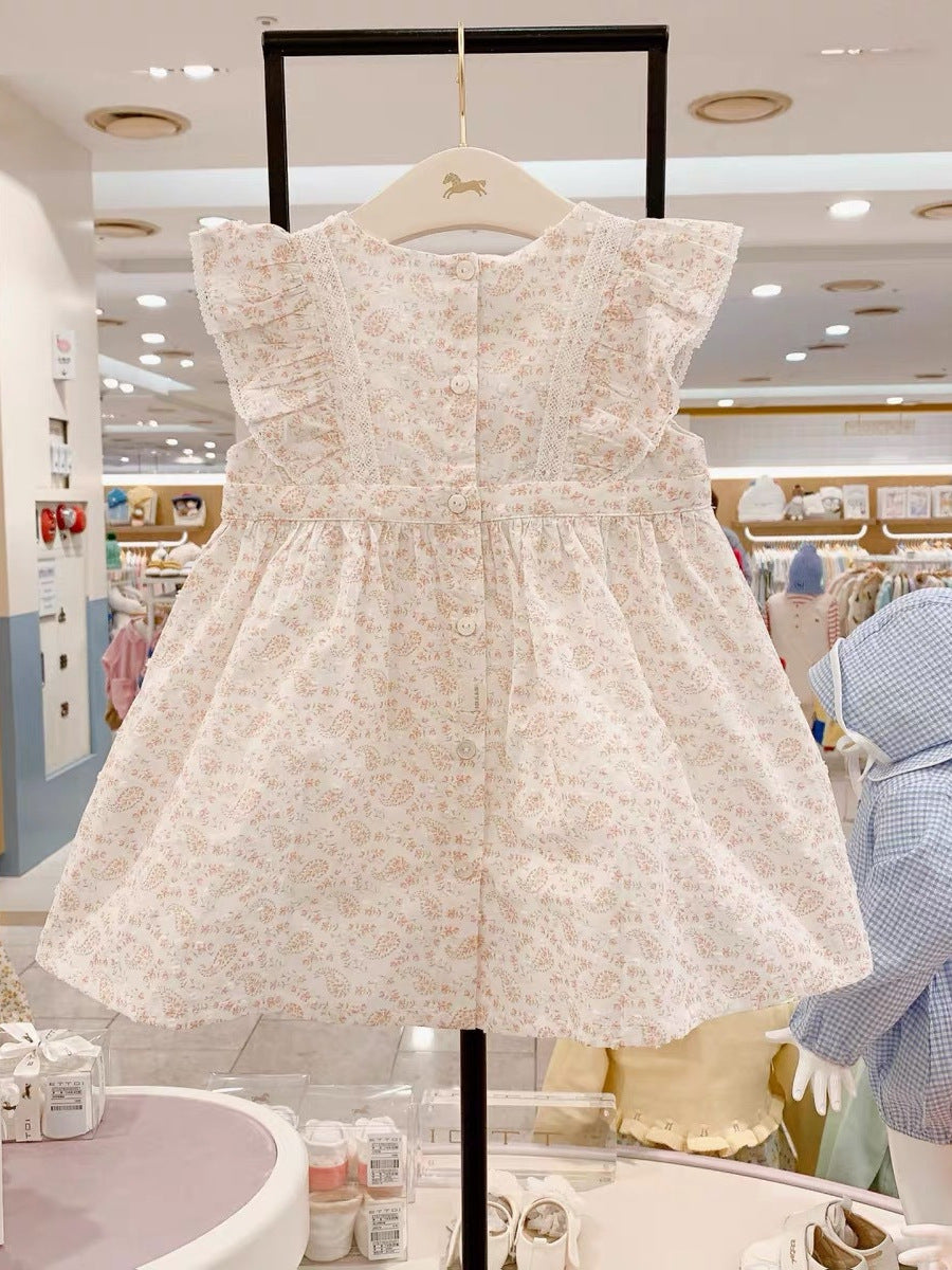 Robe de Dentelle Tulle à Couleur Solide pour Filles