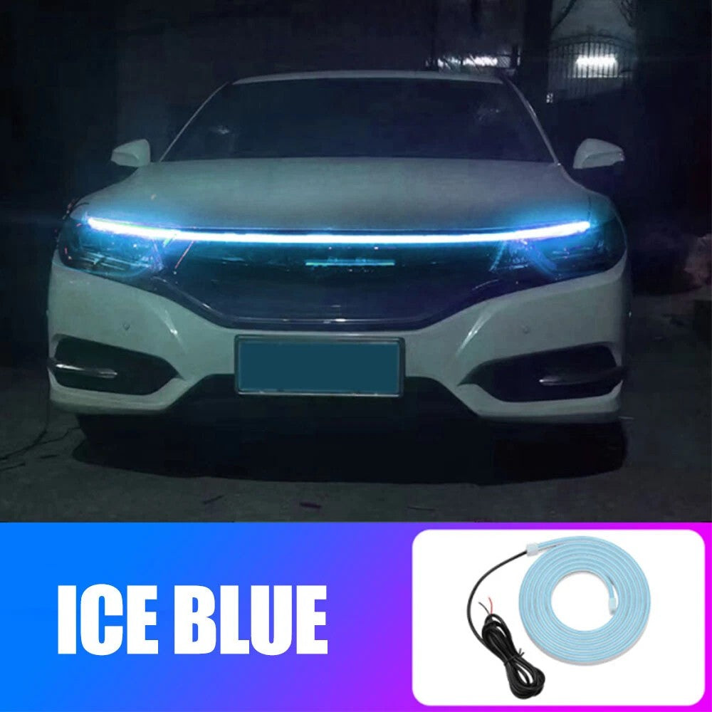 180cm 12V voiture étanche à l'eau Hood avant LED jour de course décoratif flexible bande de lumière Fo