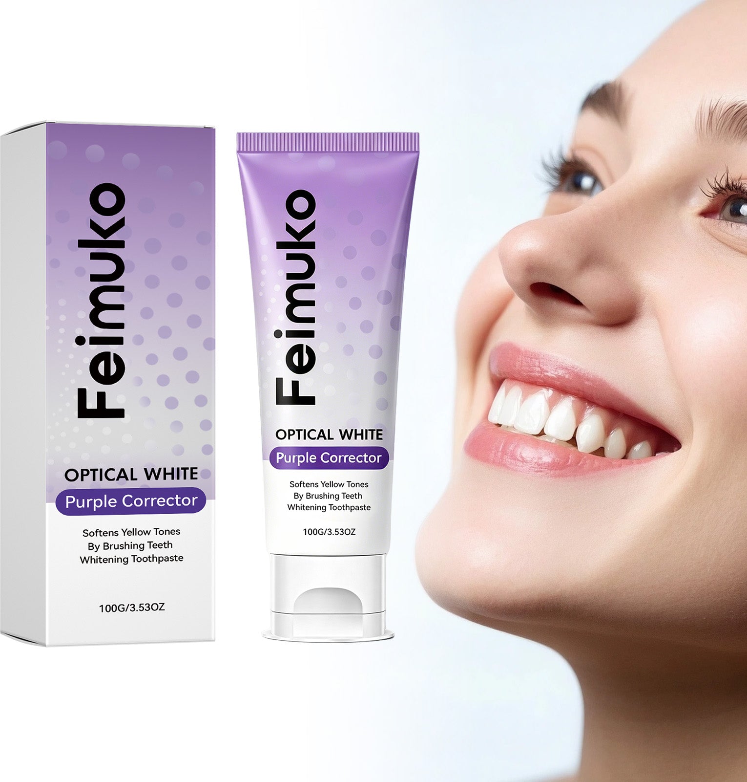 Dentifrice pourpre blanchissant