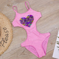 Peach Heart Ajustable Girls Maillot de bain simple