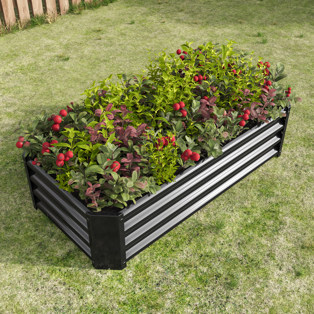 2PCS noir 4×2×1ft Lit de jardin surélevé en métal