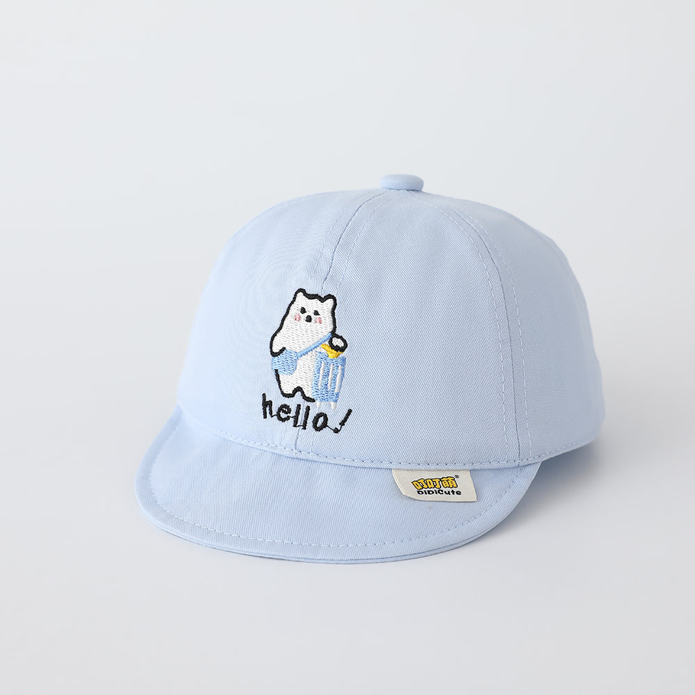 Base de caricature polaire brodée pour enfant Cute Casual Brimmed