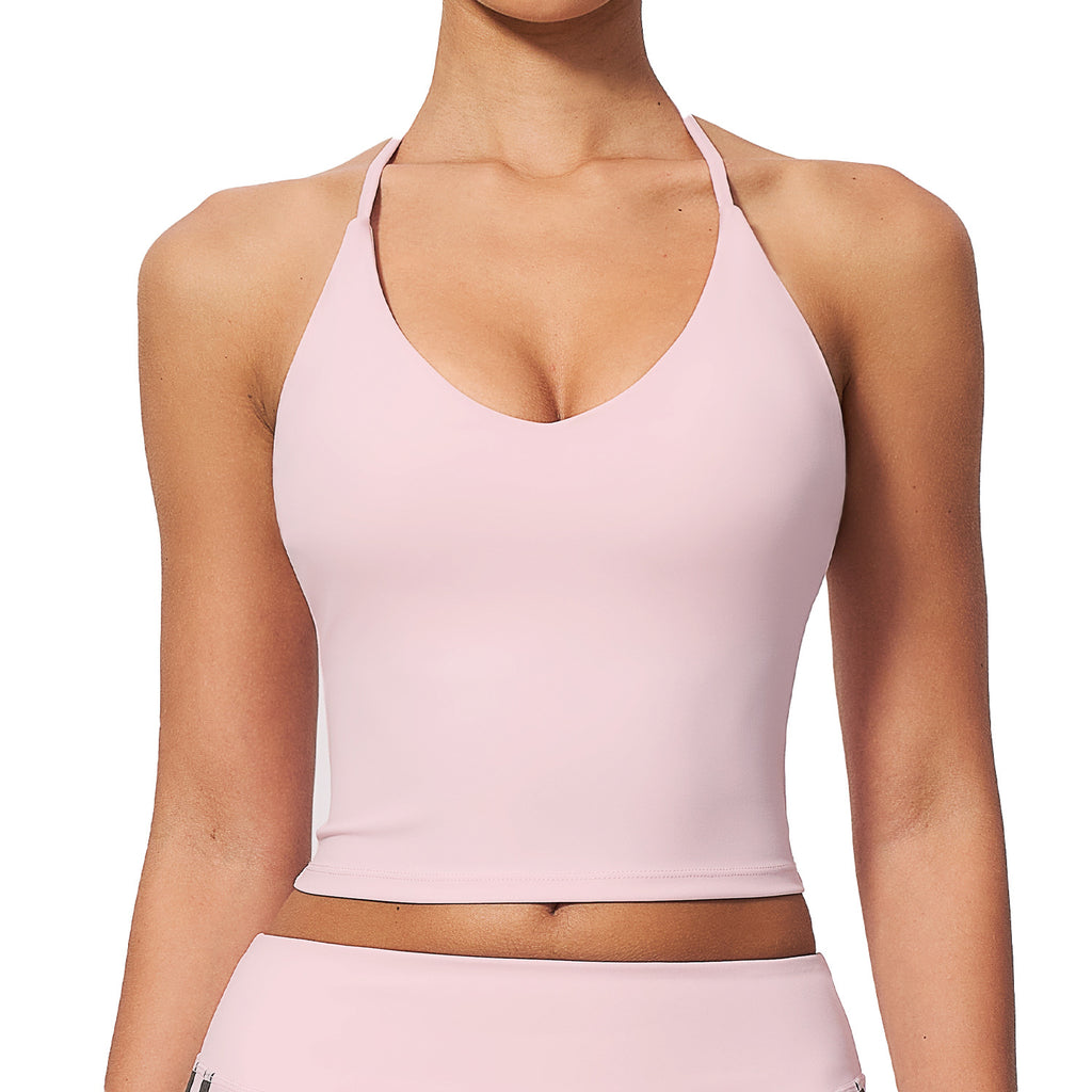 Haut de réservoir de sport pour femmes avec un design Halterneck