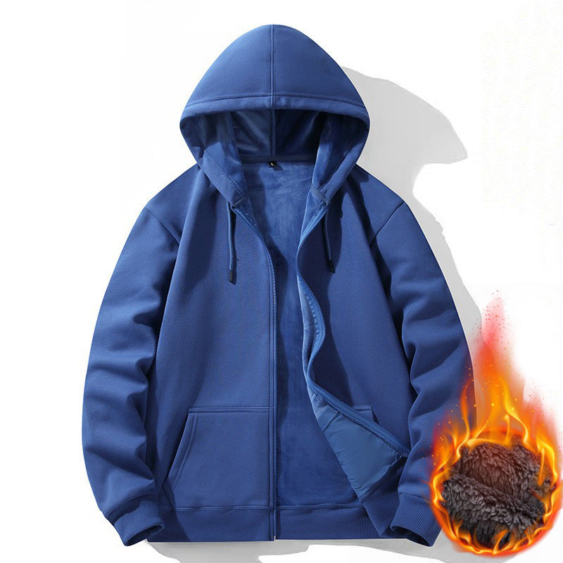 Men's Hooded Pullover Hoodie Autumn Fit Lined and Thick