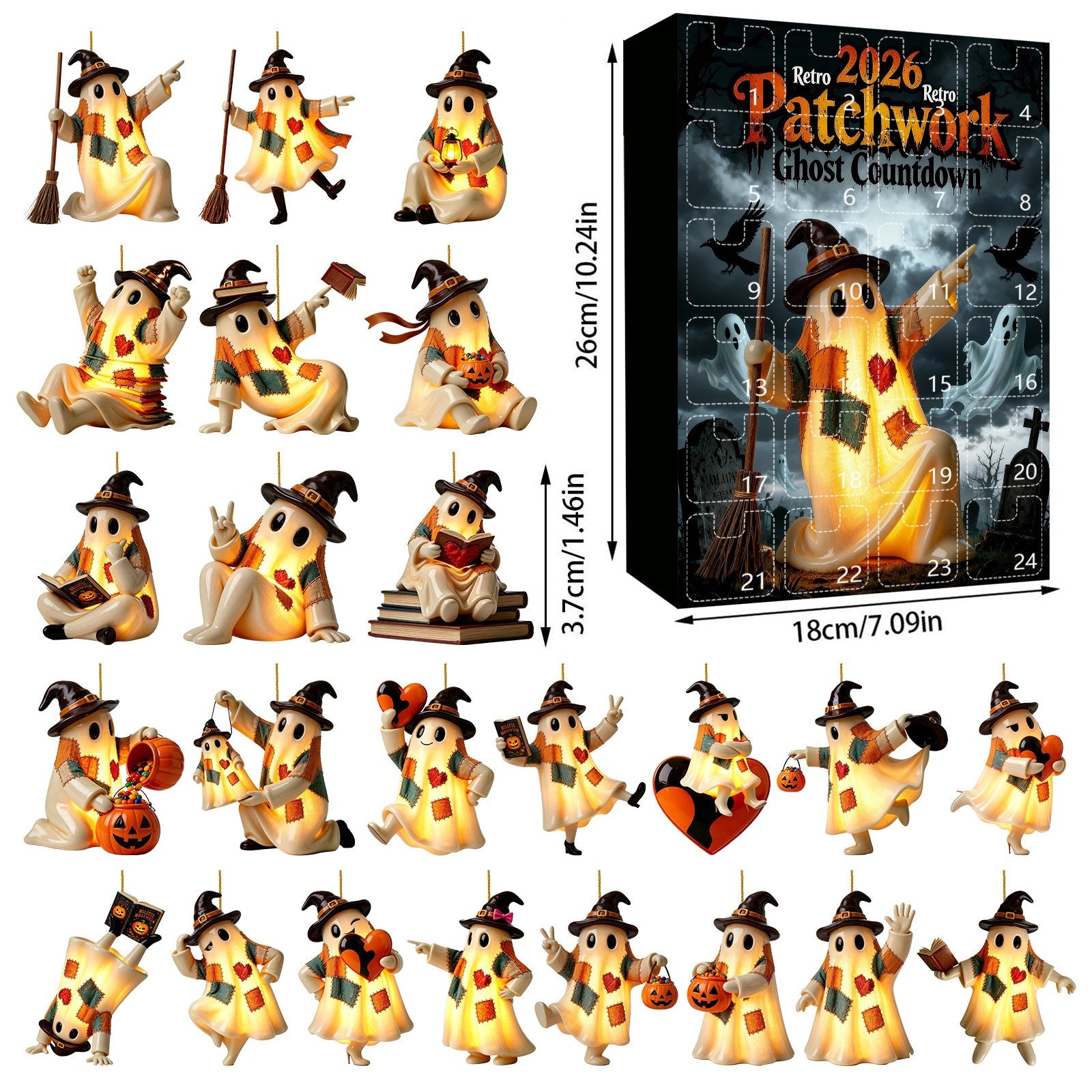 Pendentif Halloween Lighting Retro Patch Ghost