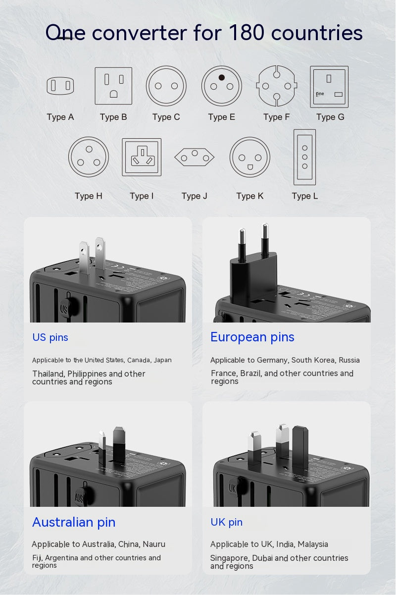 Prise universelle de conversion de voyage internationale double C