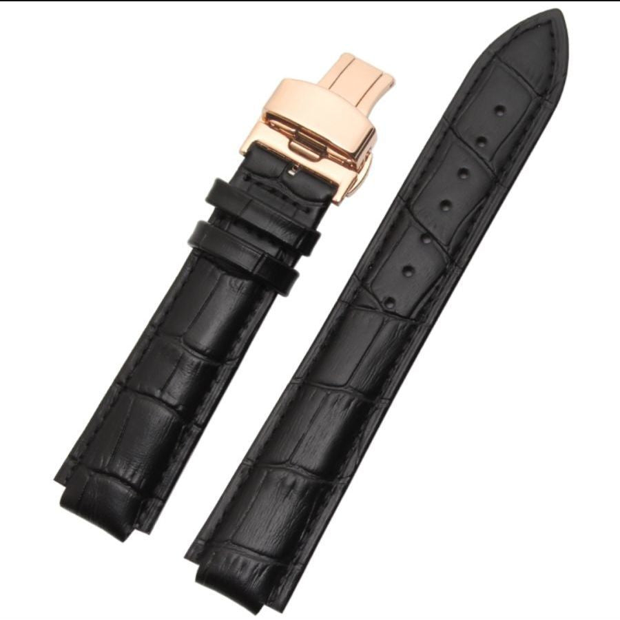 Bracelet de montre en silicone cuir de vache de couche supérieure