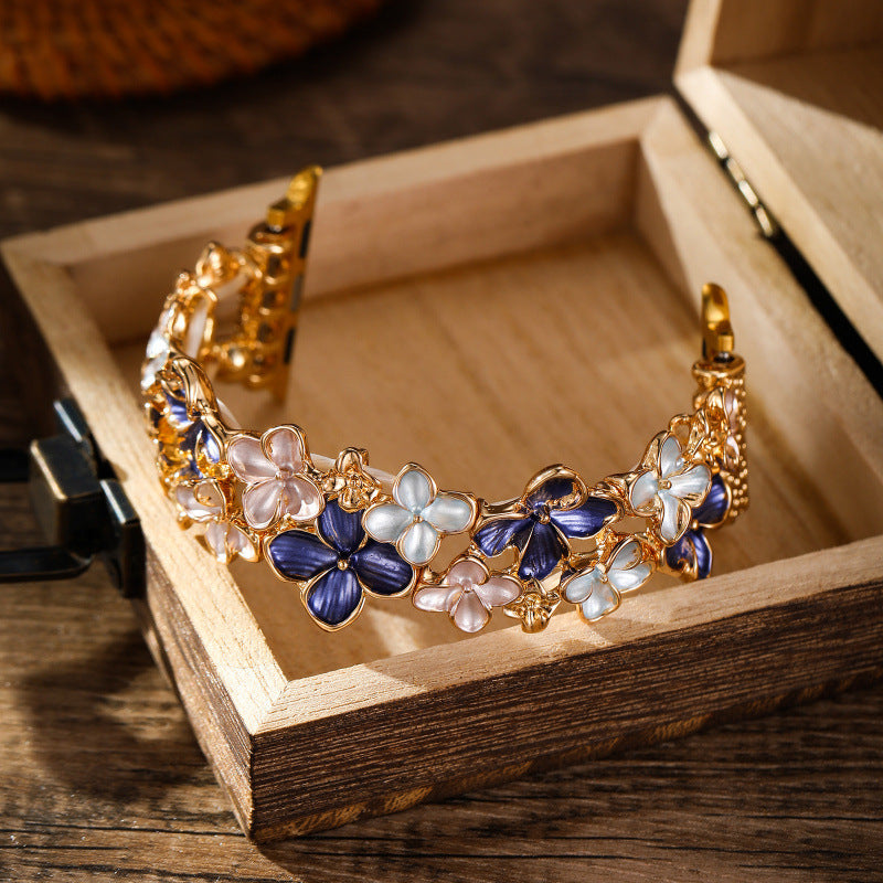Bracelet de montre élastique floral coloré