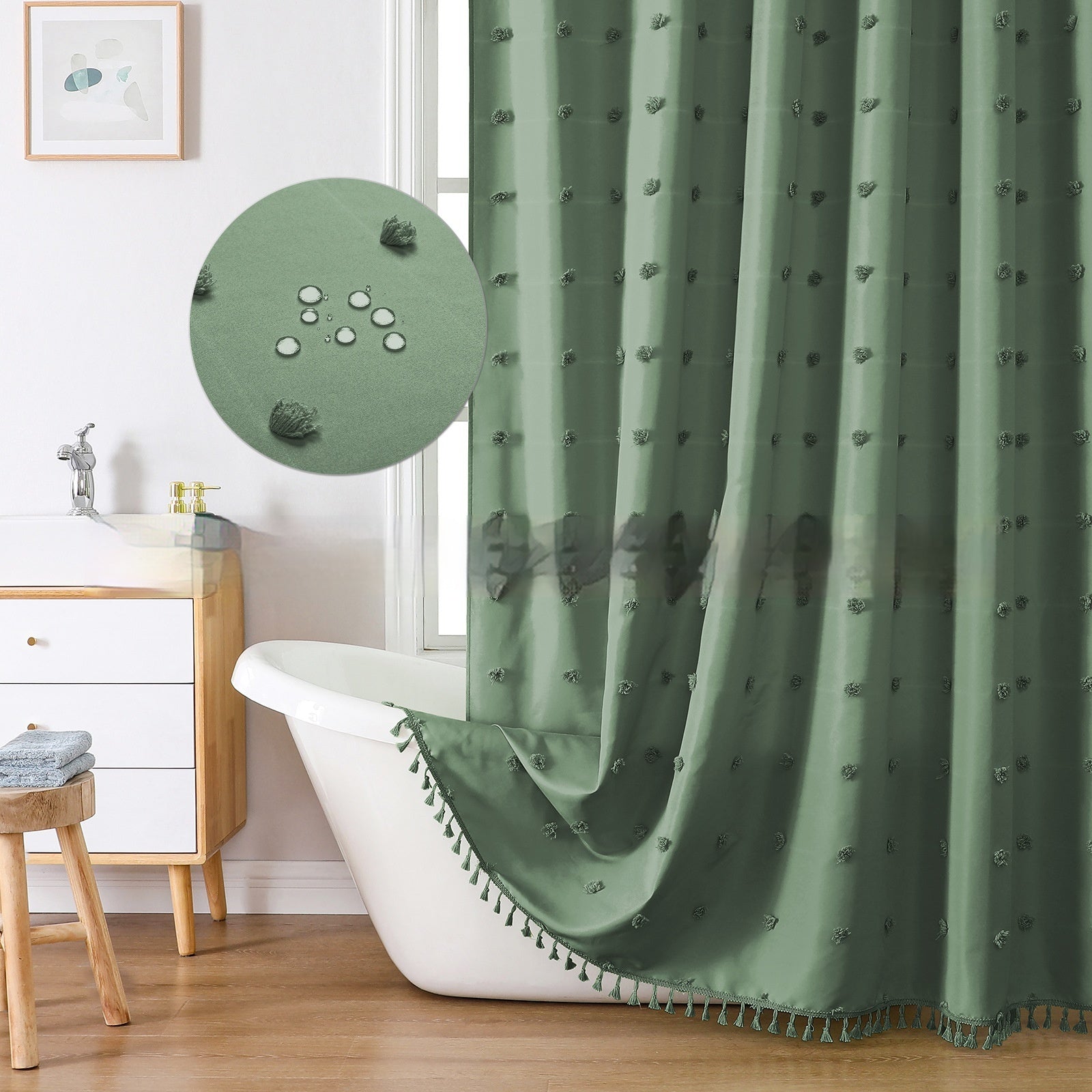 Rideaux de douche simples en polyester Hydrangea coupé
