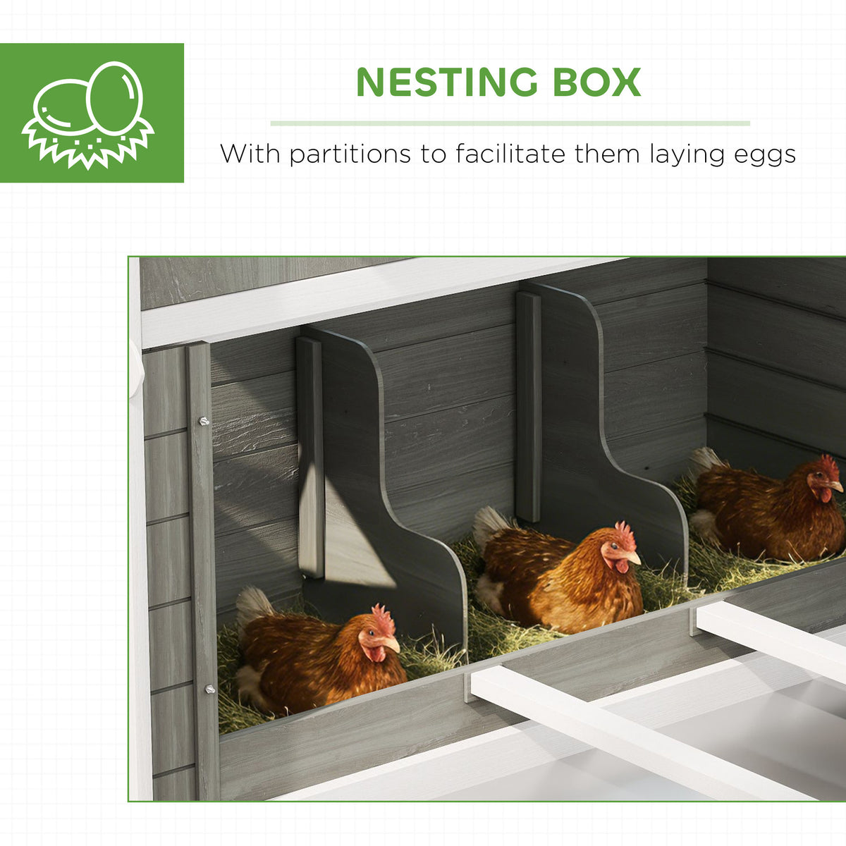 Coop de poulet en bois de 137 po pour 4-6 poulets
