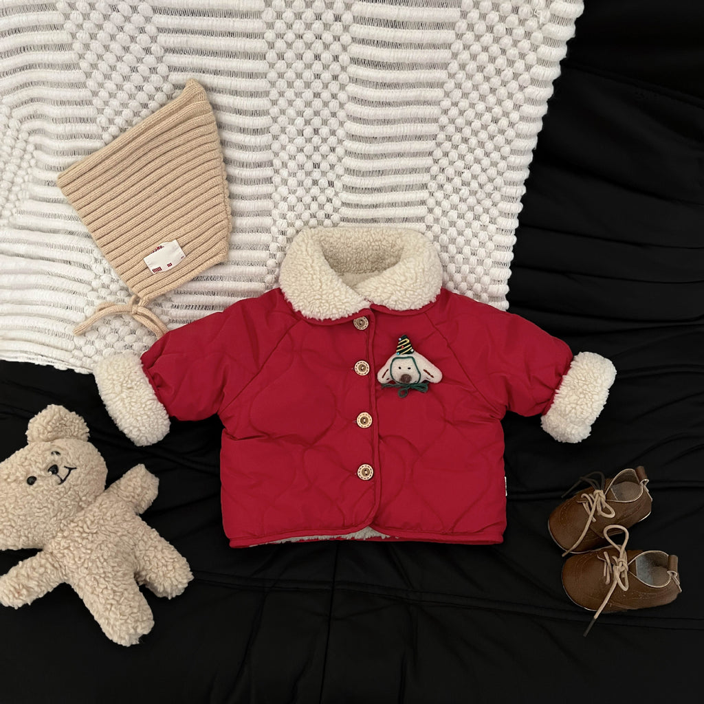 Garçons Red Year Outfit Set Hiver Super mignon rembourré