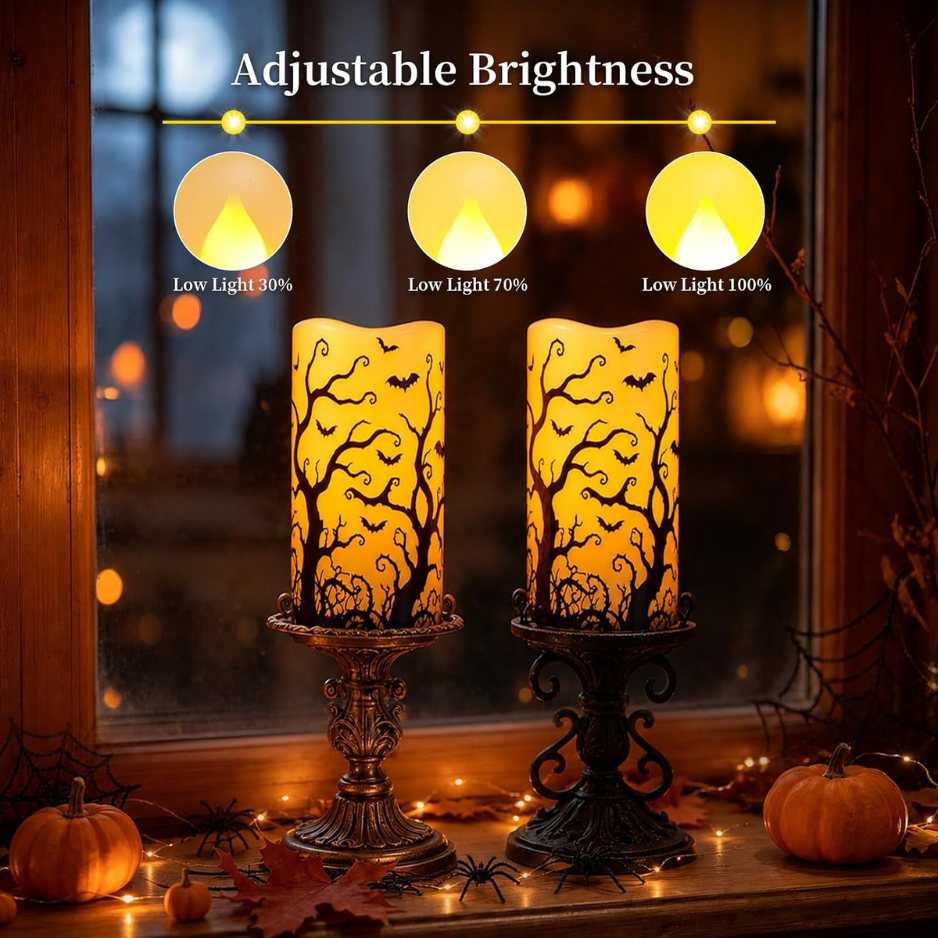 Bougies LED sans flamme Halloween avec télécommande