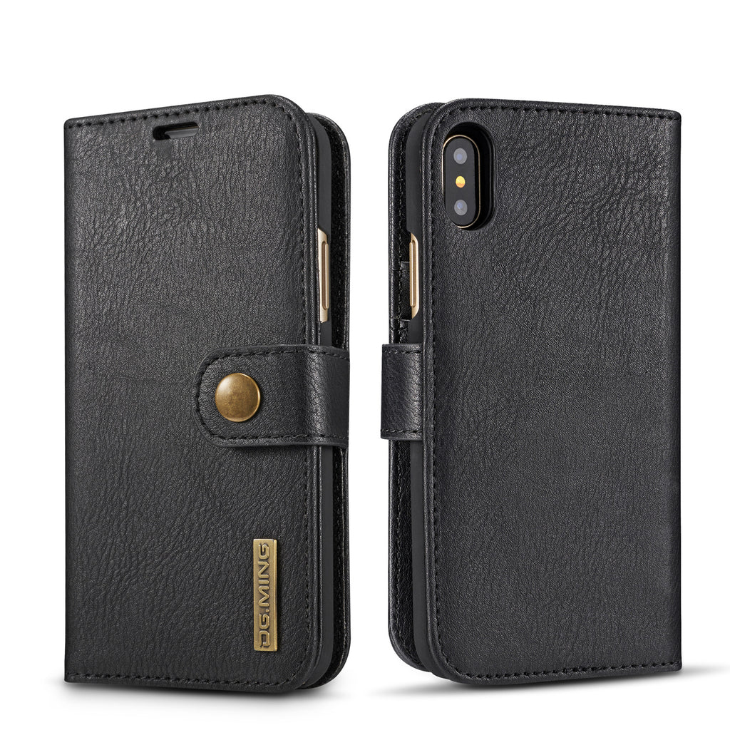 Cowhide Double Adsorption téléphone portable en cuir