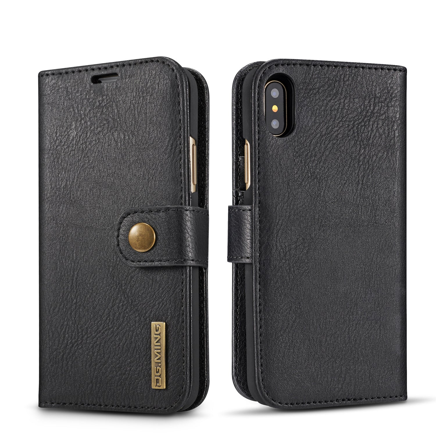 Cowhide Double Adsorption téléphone portable en cuir