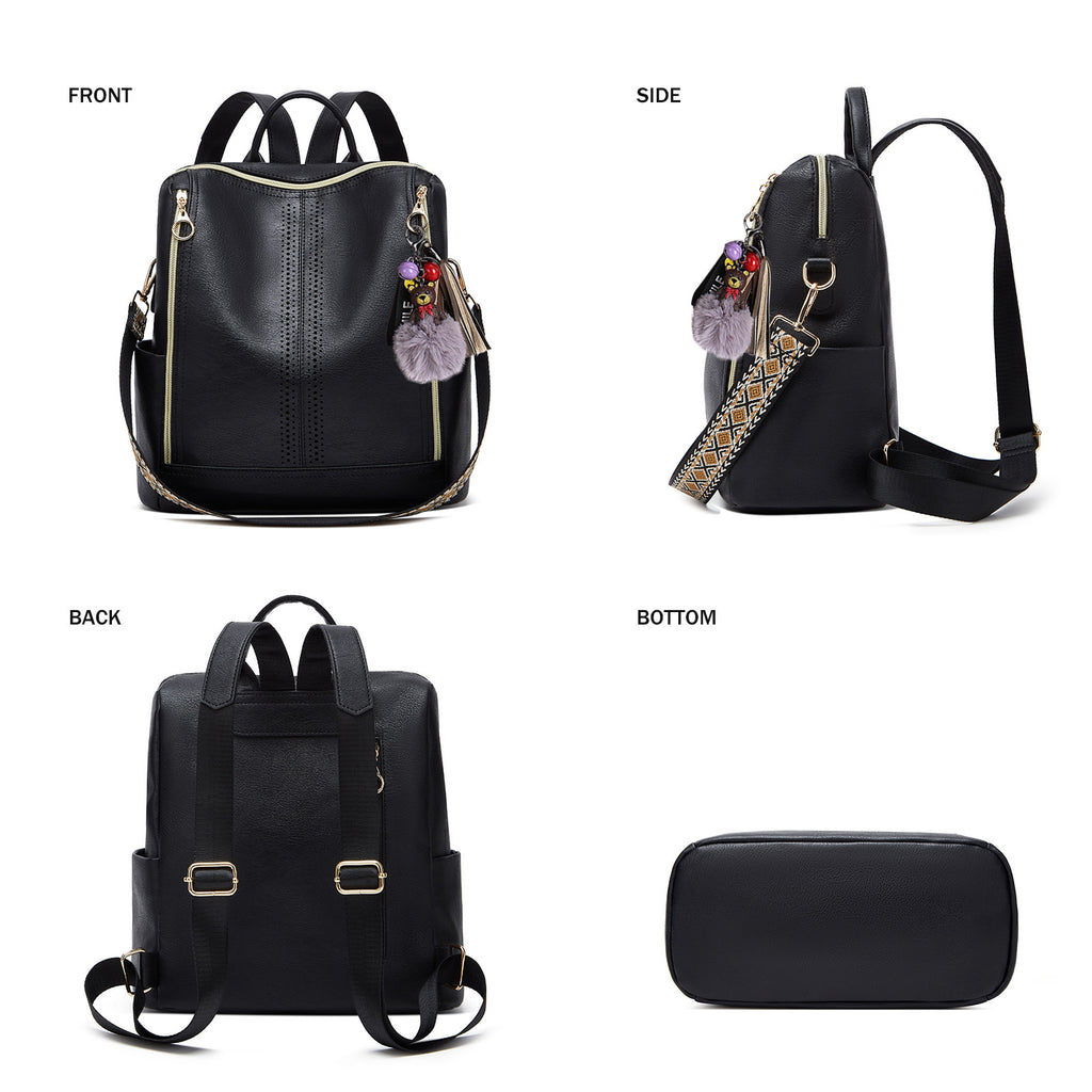 Springsummer Sac à dos pour femmes en cuir souple Casual style coréen