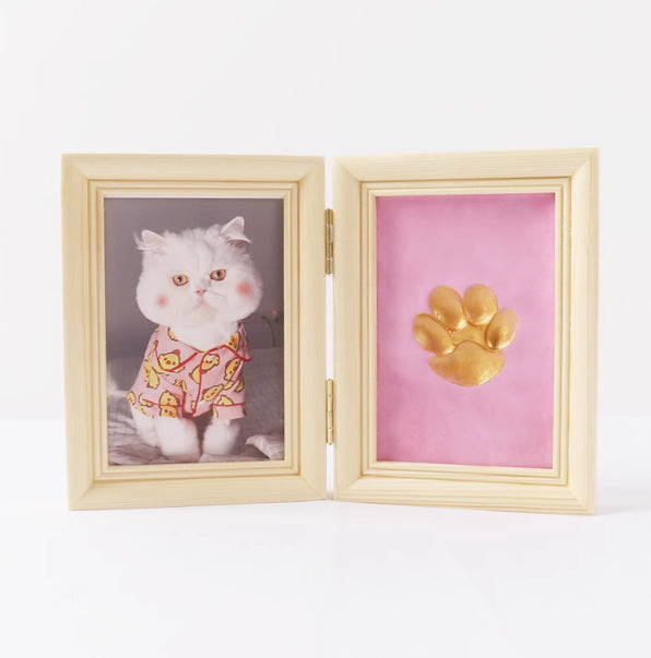 Imprimé de palmier de chat de cadre Table commémorative photo en bois massif