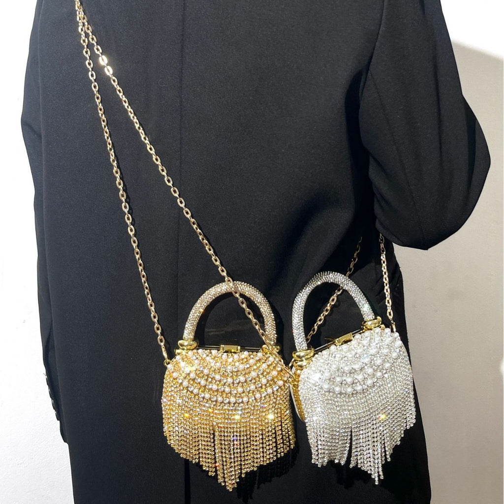 Sac à main pour épaule et sac à dos embrayé du soir Entièrement des femmes incrustées de diamants