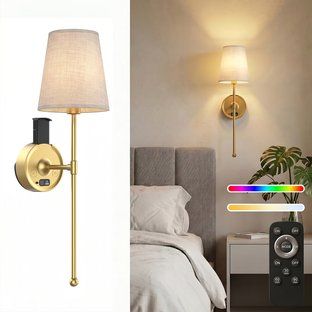 Bedroom and three-color bedside lamp