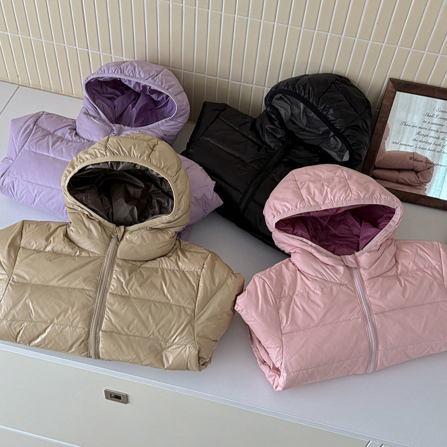 Vêtements de protection contre le froid légers pour enfants à capuchon