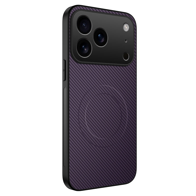 Housse de protection Matte pour téléphone magnétique en fibre de carbone