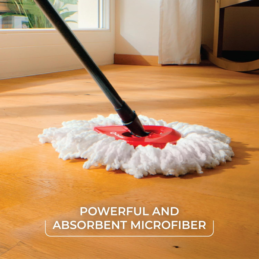 EasyWring Microfibre Spin Mop Système de nettoyage de plancher de seau Rouge Gris Standard