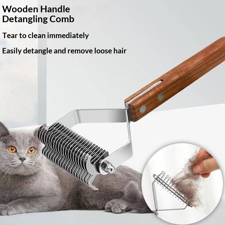 Peigne de démaquillage de chien anti-tangle et brosse pour animaux