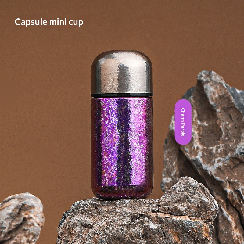 Luxur léger haut de gamme titane pur Taille de poche Mini Capsule bouteille d'eau