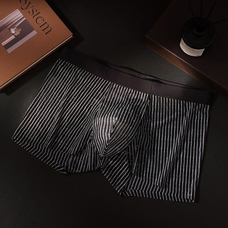 Slip de boxeur en soie glacée pour hommes
