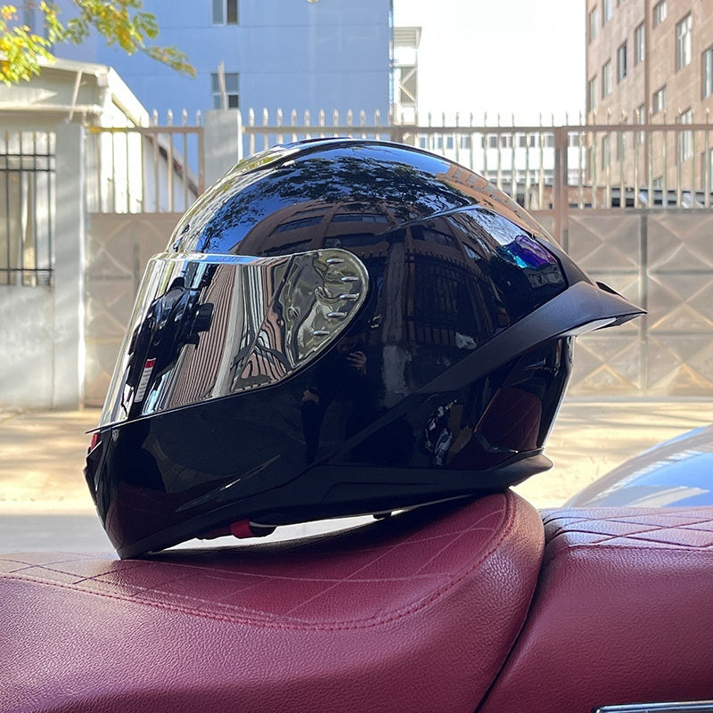 Casque de moto bébé garçon et fille été personnalité gros couple de queue