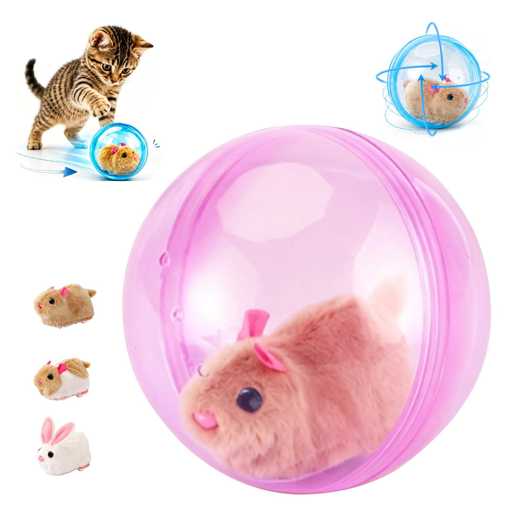 Ballon de chat interactif auto-roulant Réaliste Animal en mouvement automatique Rolli de chat