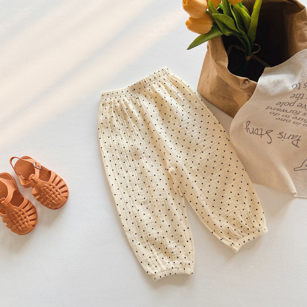 Style coréen bébé anti-moustique pantalons minces pantalons en coton