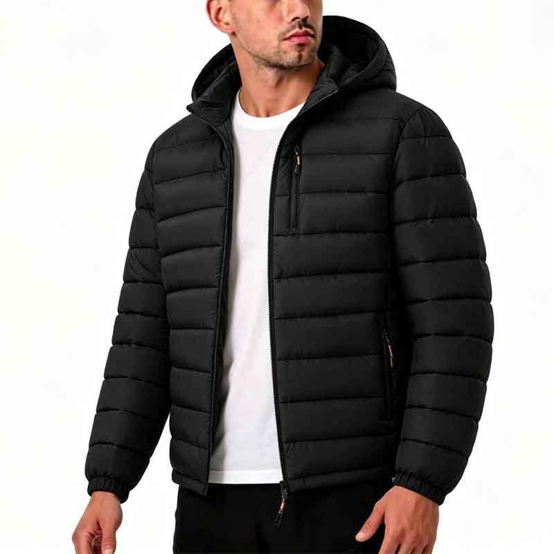 Veste de coton de couleur solide et chaude pour hommes