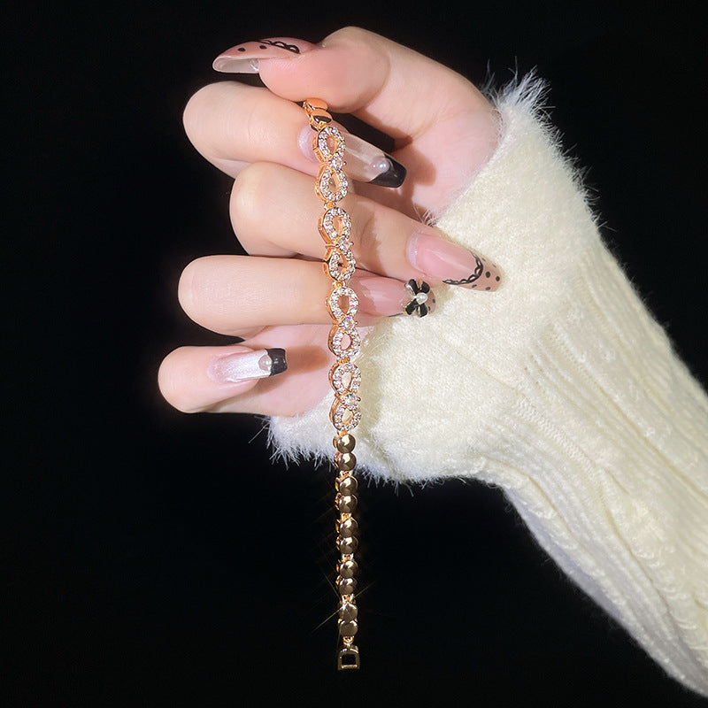 Bracelet Golden Light-Luxury Infinity-Symbol pour femmes