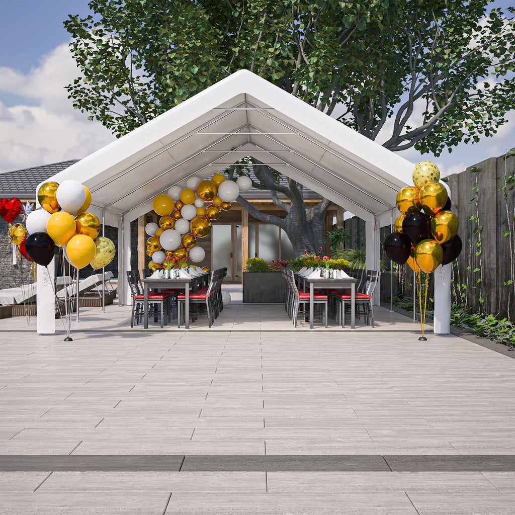 Tente de fête 20x20 FT avec 2 sacs de rangement et parois latérales amovibles