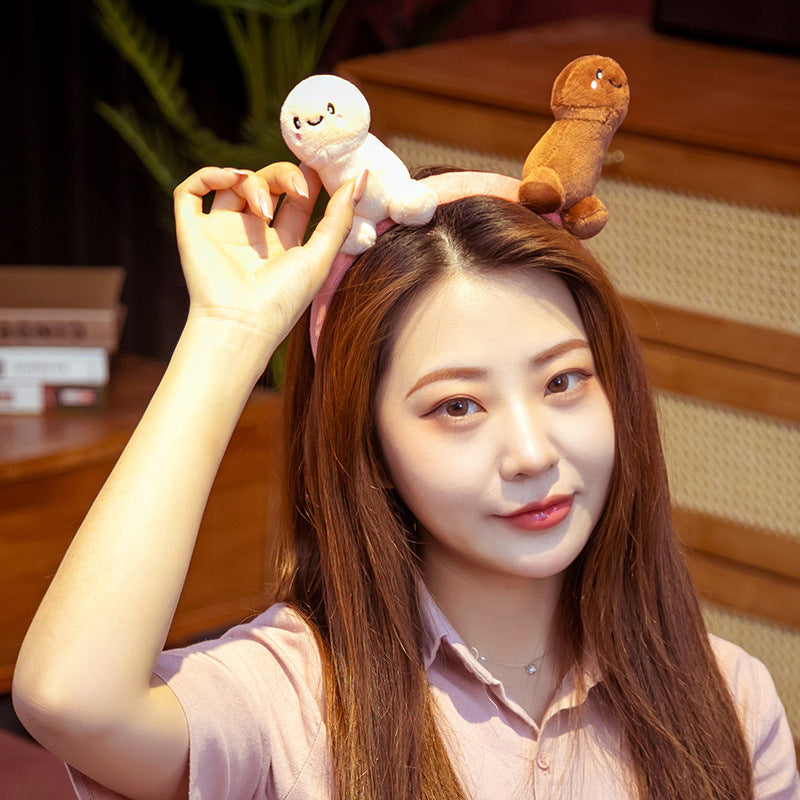 Bande de tête en peluche mignonne et drôle