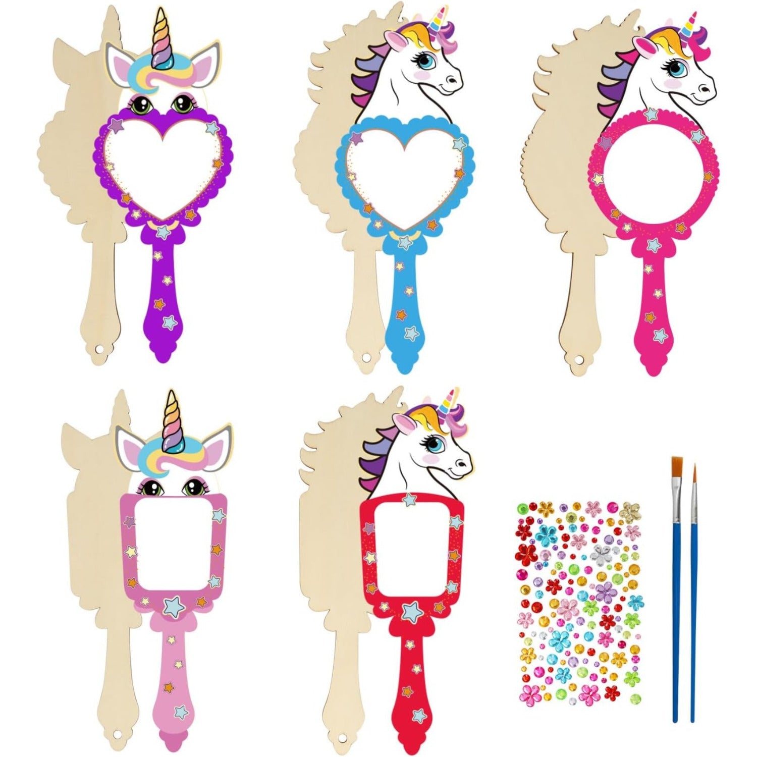 Kit bricolage 22 pièces pour miroirs Licorne