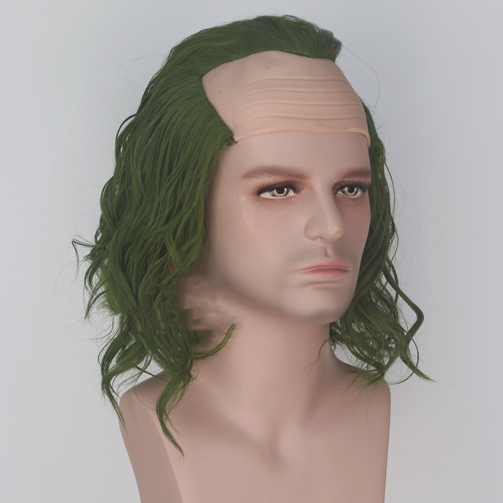 Simulation scalp vert court cheveux bouclés anime