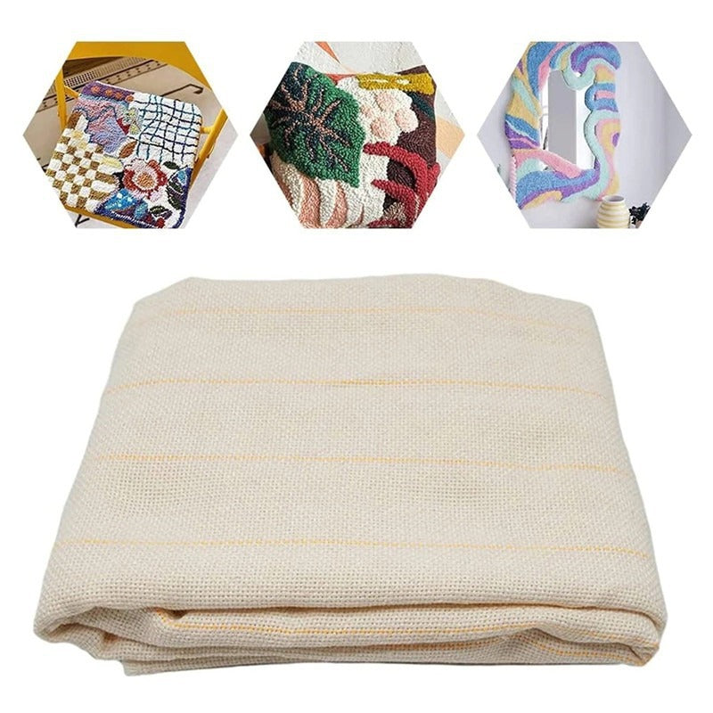 Broderie de poke à la main Tissu de tapis de fil jaune Substrat