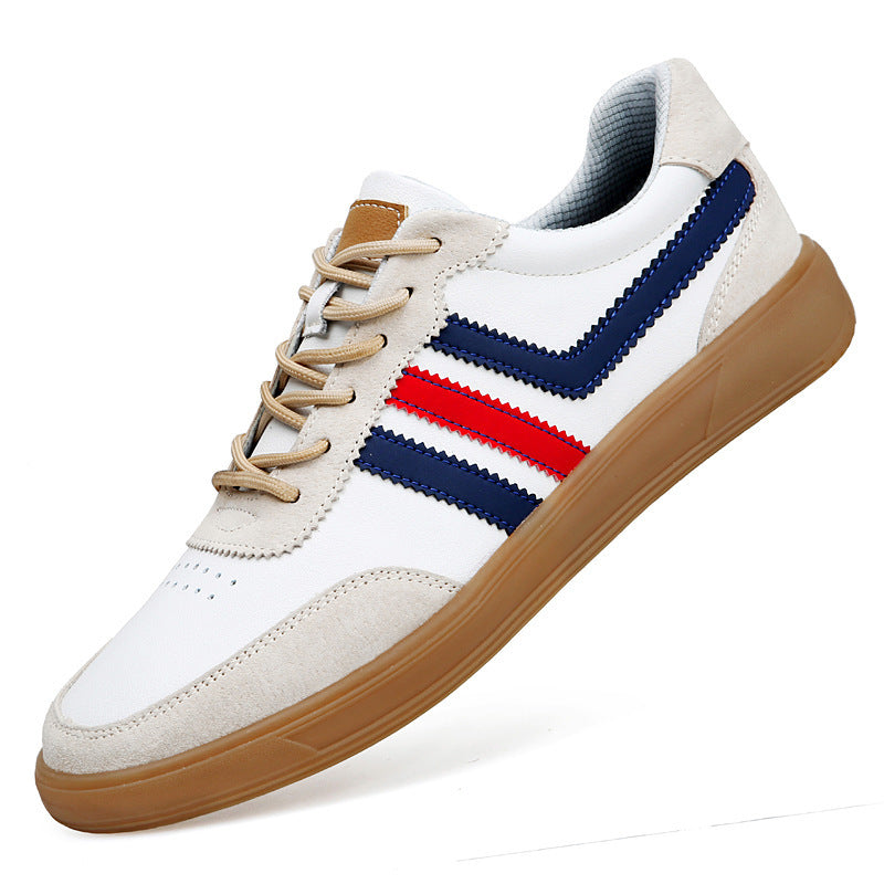 Sneakers en cuir pour hommes avec semelles intérieure et semelles en caoutchouc Tendon-Style
