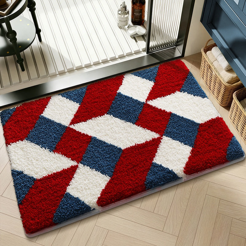 Tapis de sol géométrique non glissant, absorbant l'eau