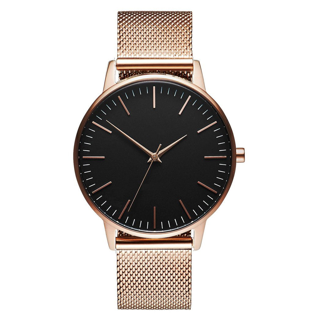 Montre Quartz de mode Casual ultra-mince avec une bande métallique Mesh