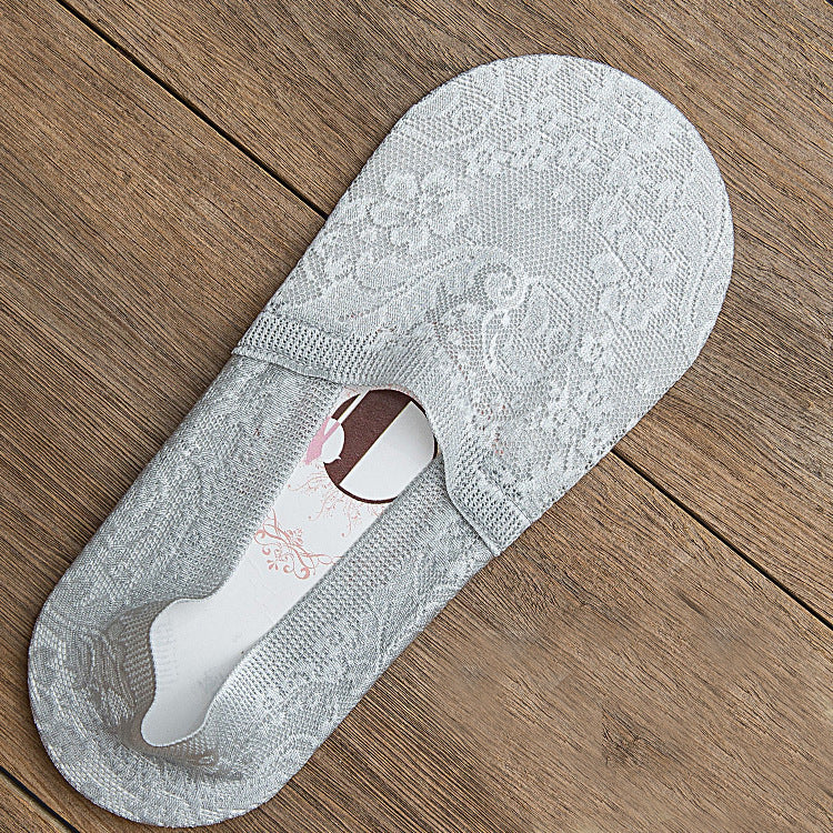 Femmes Été Chaussettes antidérapantes en silicone absorbant la sueur invisible