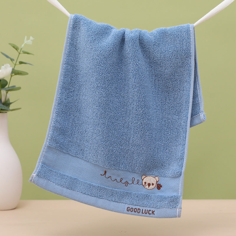 Cute Kids Solid Color Cotton Absorbent Washbasin Towel
